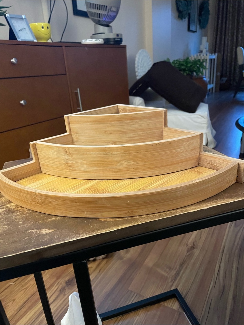 Huntington Home Bamboo 3 Tiered Serving Tray - Natural Bamboo new